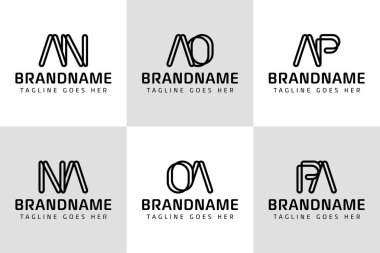 ANA NA AO OA AP PA Monogram Logosu, her iş için uygundur