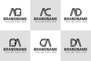 AB BA AC CA M.S. DA Monogram Logosu, her iş için uygundur