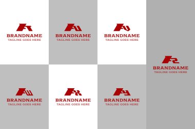 Harfler AU AV AW AY AZ Monogram Logo Set, TA UA VA WA XA YA baş harfleri ile iş için