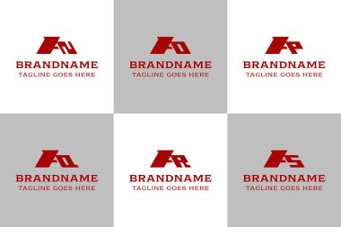 NA OA PA QA SA baş harfleri ile iş yapmak için AQ AR as Monogram Logo Set