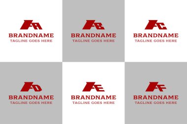 AA AB AC AD AF Monogram Logo Set, AA BA DA EA FA baş harfleriyle iş için