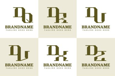 DQ DR DU DV DX DZ Monogram Logo Set, QD RD UD VD XD ZD baş harfleri