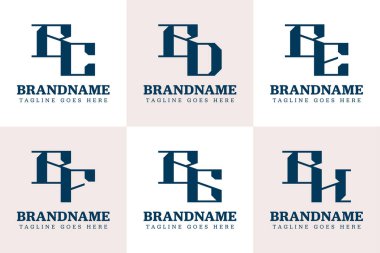 BC Harfleri BD BE BF BH Monogram Logo Set, CB DB EB GB HB baş harfleri