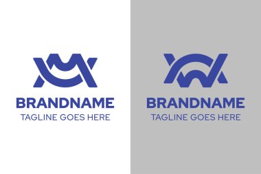 MU ya da WN Monogram Logosu harfleri, MU WN NW harfleriyle başlayan her iş için uygundur.