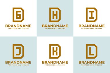 Harfler DG DH DI DJ DK DL Monogram Logo Set, GD HD Kimlik JD LD Baş harfleri için harika