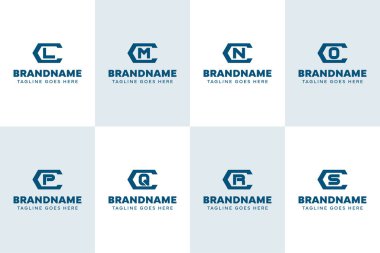 Harfler CL CM CN CO CQ CQ CS Hexagon Monogram Logo Set, LC NC OC OC QC RC SC baş harfleri