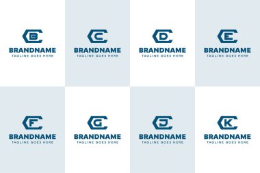 CB CC CD CE CF CJ CK Hexagon Monogram Logo Set, BC CC DC EC FC GC JC baş harfleri