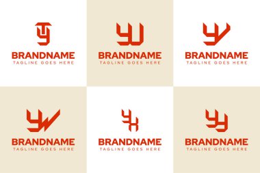YT YV YW YX YY Logo Monogram Set, ty UY VY XY YY baş harfleri