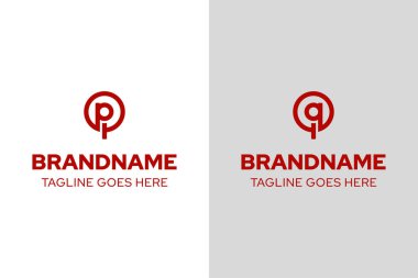 PQ QQ Monogram Logosu harfleri, PQ QP QQ baş harfleri olan her marka için uygundur.