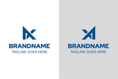 AX veya XA Monogram Logosu harfleri, AX XA baş harfleri olan her marka için uygundur