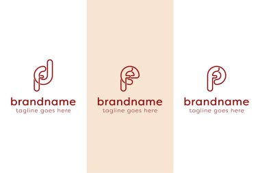 FD FE FP Monogram Hattı Logosu, DF EF PF baş harfleri için