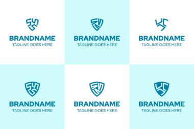 Harfler SSS UUU Kalkan Logosu Ayarları, gücü, korumayı ve güveni simgeler