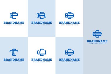 Harfler CP CR CS CT CU CY CZ Monogram Logo Set, PC RC SC TC UC YC baş harfleri