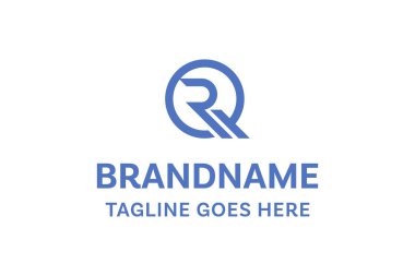 Harfler RQ Monogram Logosu, QR RQ harfleriyle başlayan her iş için uygundur.