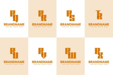 RQ RR RS RT RU RV RW RX Logo Monogram Set, QR R TR UR VR VR XR baş harfleri