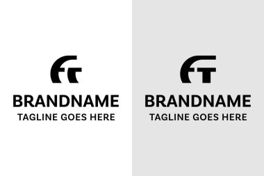 Harfler FR ve FT Basit Logo, RFR TFT baş harfleri ile her iş için uygundur
