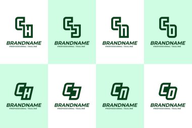 HC JC OC baş harfleri için CH CJ CN CO Logo Monogram Set