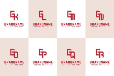 Harfler GK GL GM GO GP GQ GR Monogram Logosu, KG LG MG NG OG OG QG RG baş harfleri