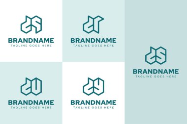 DQ DR DS DU DY Geometrik Logo Set, QD RD SD UD YD harfleri