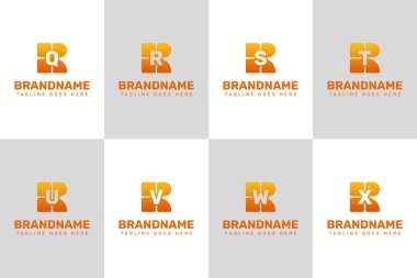 RQ RR RS RT RU RV RW RX Technology Logo Set, QR R TR UR VR WR Initials için