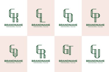 Harfler GK GL GO GP GQ GR GU Stripe Logosu, KG LG OG QG RG RG UG Baş harfleri