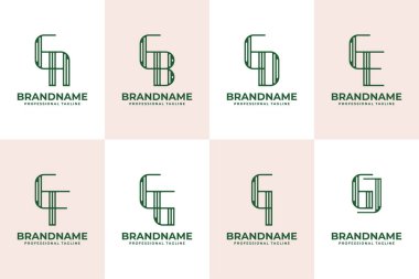 Harfler GA GB GD GE GF GI GJ Stripe Logosu, AG BG DG EG IG JG Baş harfleri