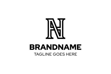 NH Monogram Logosu Harfleri, HN veya NH harfleriyle başlayan her iş için uygundur.