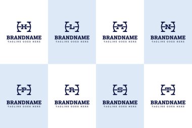 Harfler HK HL HM HP HR HS HT Monogram Logo Set, KH LH MH NH PH RH TH baş harfleri