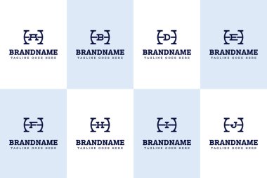 Harfler HA HD He HH HI HJ Monogram Logo Set, AH BH DH EH FH H JH baş harfleri