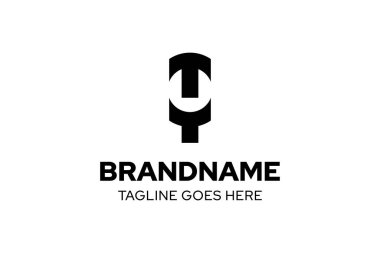 YT TY Monogram Logosu, TY veya YT harfleri olan her marka için uygundur.