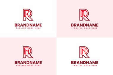 Harfler RDK RDL RDM RDN Monogram Logo Set, markası DFR DHR DIR baş harfleri