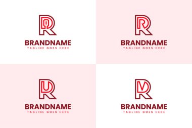 Harfler RDQ RDR RDU RDU RDV Monogram Logo Set, marka için DQR DRR DVR DVR baş harfleri