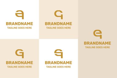Harfler QA QC QE QG QS Lüks Logo Seti, AQ EQ GQ Baş harfleri için