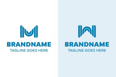MU ya da WN Monogram Modern Logo harfleri, birlik, yapı ve rafine kimliği sembolize eder