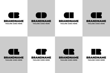 CB CD CI CK CL CR IR Cesur Monogram Logosu Set, BC DC IC LC PC RC IR Baş harflerinin gücünü simgeliyor