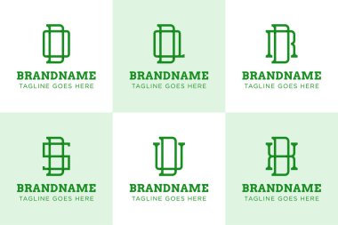 Harfler DO DQ DR DS DU DU Monogram Logo Set, aşırı doz QD RD SD XD baş harfleri için uygundur