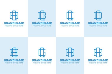 Harfler QA QB QC QD QE QH QK Monogram Logo Set, AQ CQ DQ EQ GQ baş harfleri için uygundur