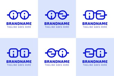 AA AZ ZA Gözlük Optik Logosu, optik şirket, gözlük mağazaları ya da muhteşem markalar için