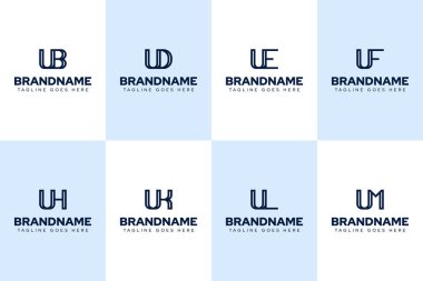 BU DU AB FU HU KU LU MU baş harfleri için UB UD UF UH UK UL UM Logo Monogram Set