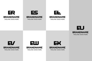 ER ES EV AB EW EX EX Logo Monogram Set, RE SE TE UVE We XE Baş harfleri
