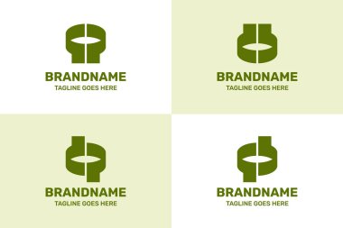 Harfler QP DB DP QB Organik Monogram Logo Set, PQ BD PD Baş harfleri