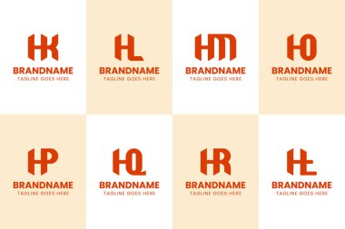 HK HL HM HO HP HQ HR HT Monogram Logo Set, KH LH MH OH PH RH TH baş harfleri