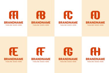 AA AB AC AD AF AF AH Monogram Logo Set, AA BA DA EA FA GA HA baş harfleri
