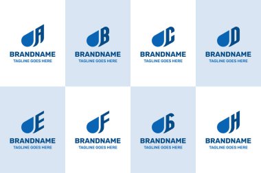 Harf A B C D F G H Düşürme Basit logo, saflığı, berraklığı ve doğal akışı simgeliyor