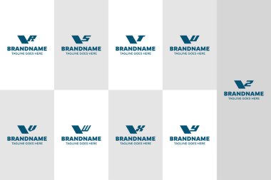 Harfler VR VS VT VU VW VX VY VZ Monogram Logo Set, RV TV UV VV WV XV YV ZV