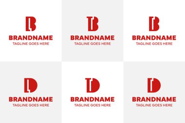 LB TB RB LD RD Baş harfleri için BL BR DT DT Monogram Logo Set