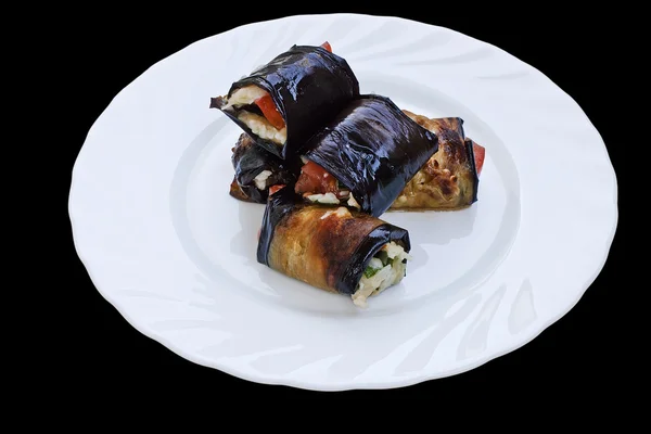 Rotoli da melanzane con pomodoro — Foto Stock