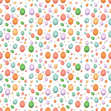 Beyaz arka planda renkli yumurta deseni