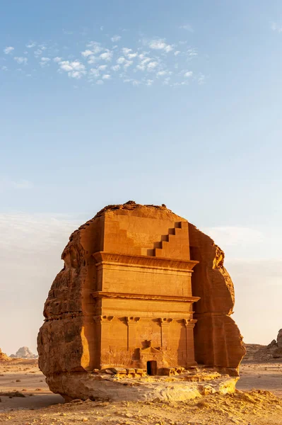 Αρχαία σκαλιστά κτίρια του Madain Saleh στη Σαουδική Αραβία Royalty Free Εικόνες Αρχείου