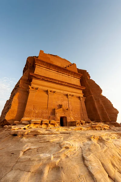 Αρχαία σκαλιστά κτίρια του Madain Saleh στη Σαουδική Αραβία Εικόνα Αρχείου